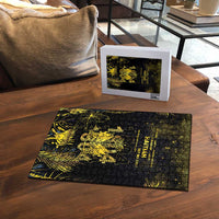 Haiti 1804 Puzzle Gold Tropical Leaves And Coat Of Arms - Wonder Print Shop