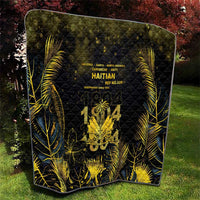 Haiti 1804 Quilt Gold Tropical Leaves And Coat Of Arms - Wonder Print Shop