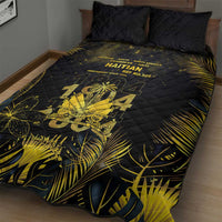 Haiti 1804 Quilt Bed Set Gold Tropical Leaves And Coat Of Arms - Wonder Print Shop