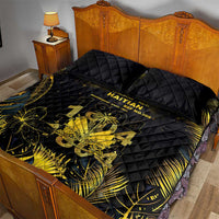 Haiti 1804 Quilt Bed Set Gold Tropical Leaves And Coat Of Arms - Wonder Print Shop