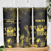 Haiti 1804 Skinny Tumbler Gold Tropical Leaves And Coat Of Arms - Wonder Print Shop