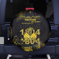 Haiti 1804 Spare Tire Cover Gold Tropical Leaves And Coat Of Arms - Wonder Print Shop