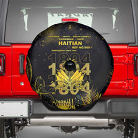 Haiti 1804 Spare Tire Cover Gold Tropical Leaves And Coat Of Arms - Wonder Print Shop