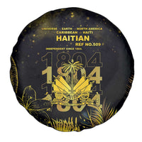 Haiti 1804 Spare Tire Cover Gold Tropical Leaves And Coat Of Arms - Wonder Print Shop