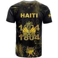 Haiti 1804 T Shirt Gold Tropical Leaves And Coat Of Arms - Wonder Print Shop