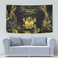 Haiti 1804 Tapestry Gold Tropical Leaves And Coat Of Arms - Wonder Print Shop