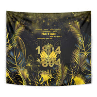 Haiti 1804 Tapestry Gold Tropical Leaves And Coat Of Arms - Wonder Print Shop