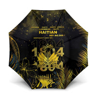 Haiti 1804 Umbrella Gold Tropical Leaves And Coat Of Arms - Wonder Print Shop