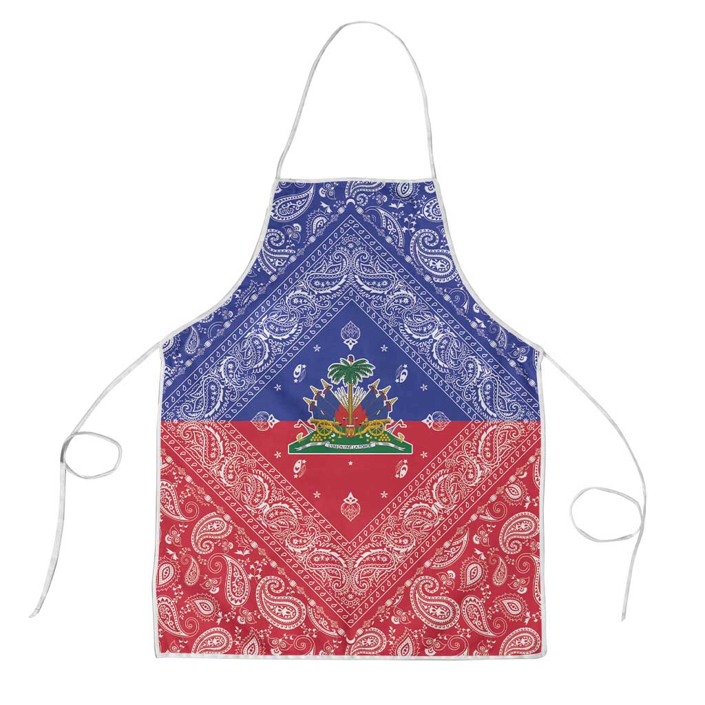 Haiti Paisley Apron Haitian Flag Bandana Style - Wonder Print Shop