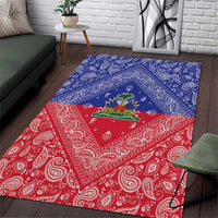 Haiti Paisley Area Rug Haitian Flag Bandana Style - Wonder Print Shop