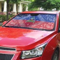 Haiti Paisley Auto Sun Shade Haitian Flag Bandana Style - Wonder Print Shop