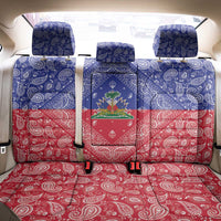 Haiti Paisley Back Car Seat Cover Haitian Flag Bandana Style - Wonder Print Shop