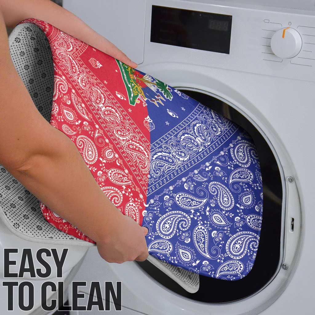 Haiti Paisley Bathroom Set Haitian Flag Bandana Style - Wonder Print Shop