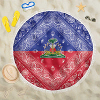 Haiti Paisley Beach Blanket Haitian Flag Bandana Style - Wonder Print Shop