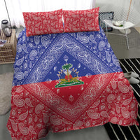 Haiti Paisley Bedding Set Haitian Flag Bandana Style - Wonder Print Shop