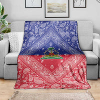 Haiti Paisley Blanket Haitian Flag Bandana Style - Wonder Print Shop
