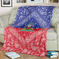 Haiti Paisley Blanket Haitian Flag Bandana Style - Wonder Print Shop