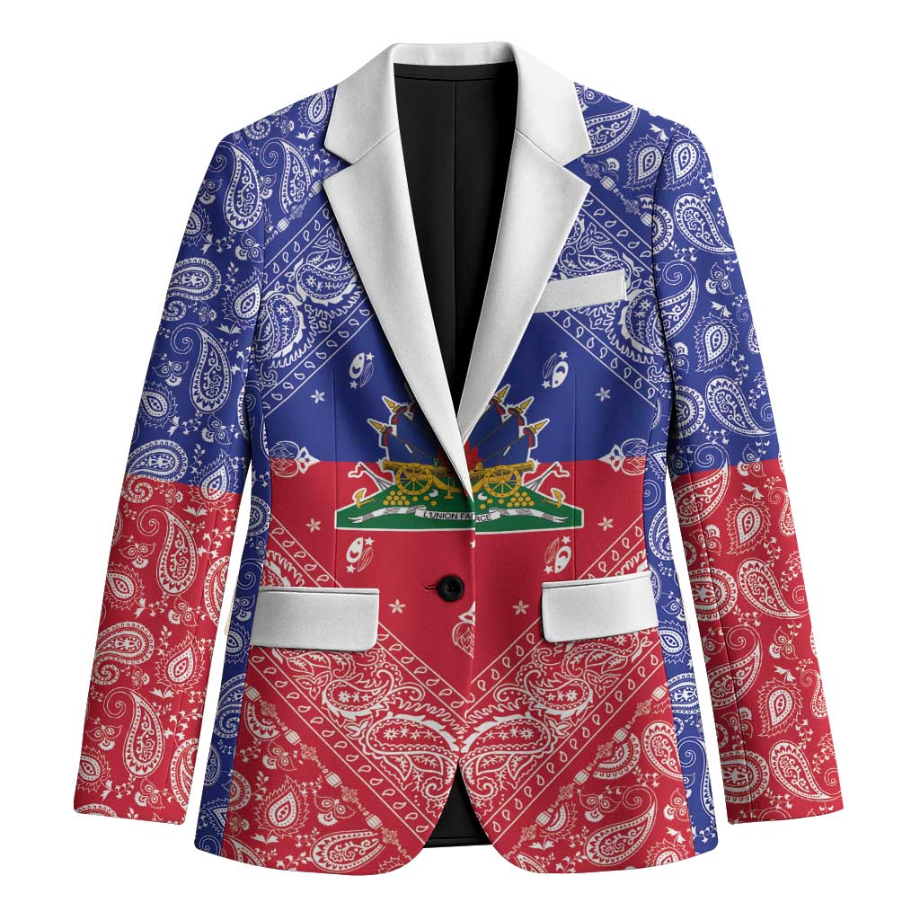 Haiti Paisley Blazer Haitian Flag Bandana Style - Wonder Print Shop