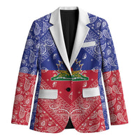Haiti Paisley Blazer Haitian Flag Bandana Style - Wonder Print Shop