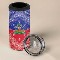 Haiti Paisley 4 in 1 Can Cooler Tumbler Haitian Flag Bandana Style - Wonder Print Shop