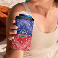 Haiti Paisley 4 in 1 Can Cooler Tumbler Haitian Flag Bandana Style - Wonder Print Shop