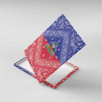 Haiti Paisley Canvas Wall Art Haitian Flag Bandana Style - Wonder Print Shop
