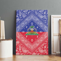 Haiti Paisley Canvas Wall Art Haitian Flag Bandana Style - Wonder Print Shop