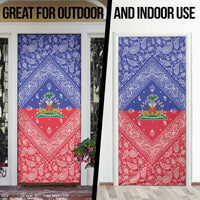 Haiti Paisley Door Cover Haitian Flag Bandana Style - Wonder Print Shop