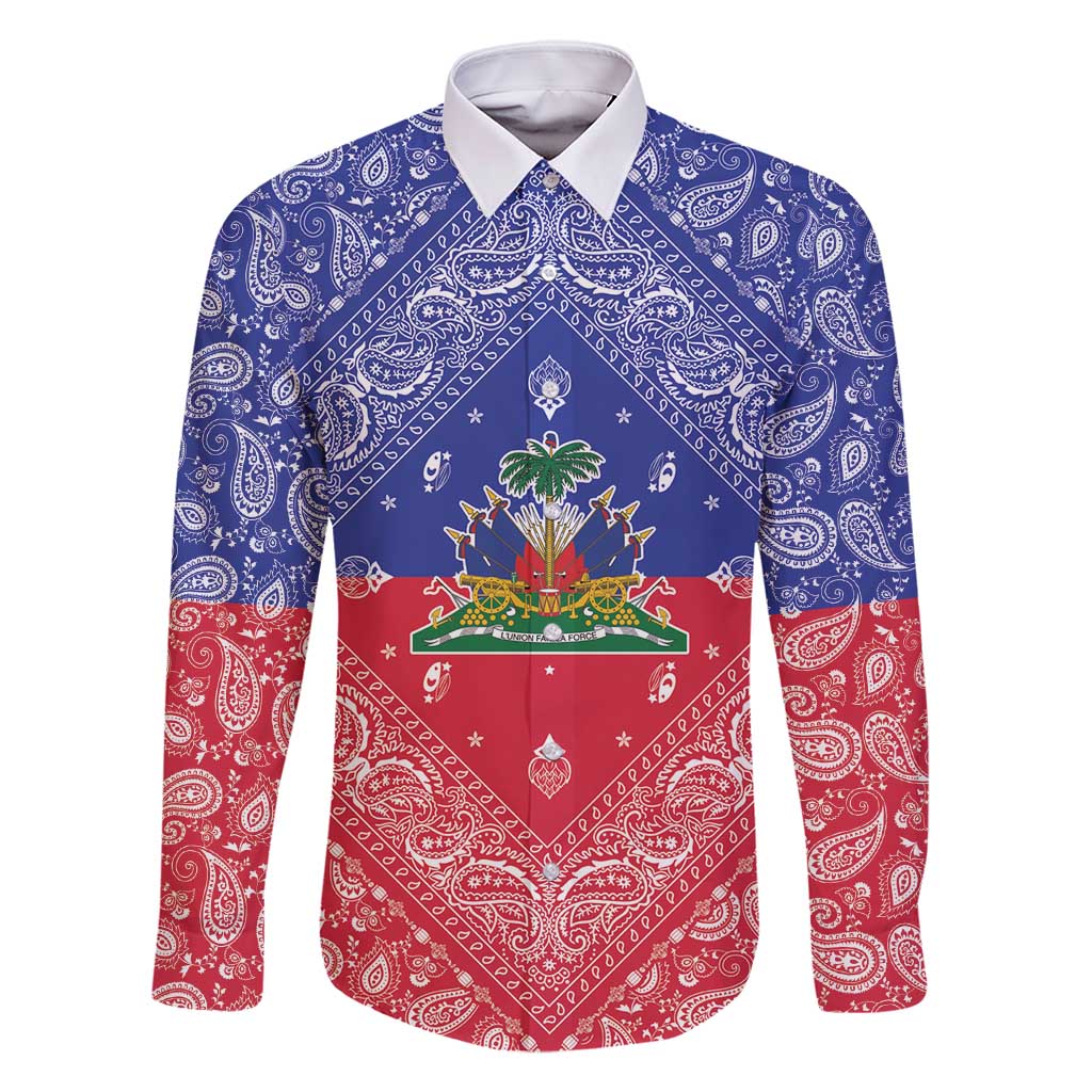 Haiti Paisley Family Matching Tank Maxi Dress and Hawaiian Shirt Haitian Flag Bandana Style - Wonder Print Shop