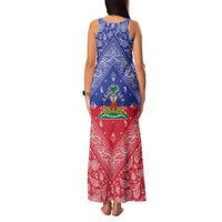 Haiti Paisley Family Matching Tank Maxi Dress and Hawaiian Shirt Haitian Flag Bandana Style - Wonder Print Shop