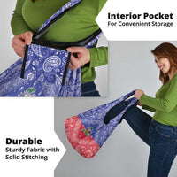 Haiti Paisley Grocery Bag Haitian Flag Bandana Style - Wonder Print Shop