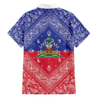 Haiti Paisley Hawaiian Shirt Haitian Flag Bandana Style - Wonder Print Shop