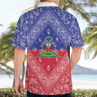 Haiti Paisley Hawaiian Shirt Haitian Flag Bandana Style - Wonder Print Shop