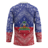 Haiti Paisley Hockey Jersey Haitian Flag Bandana Style - Wonder Print Shop