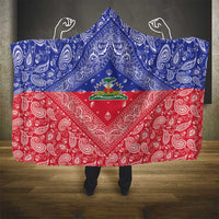 Haiti Paisley Hooded Blanket Haitian Flag Bandana Style - Wonder Print Shop