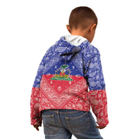 Haiti Paisley Kid Hoodie Haitian Flag Bandana Style - Wonder Print Shop