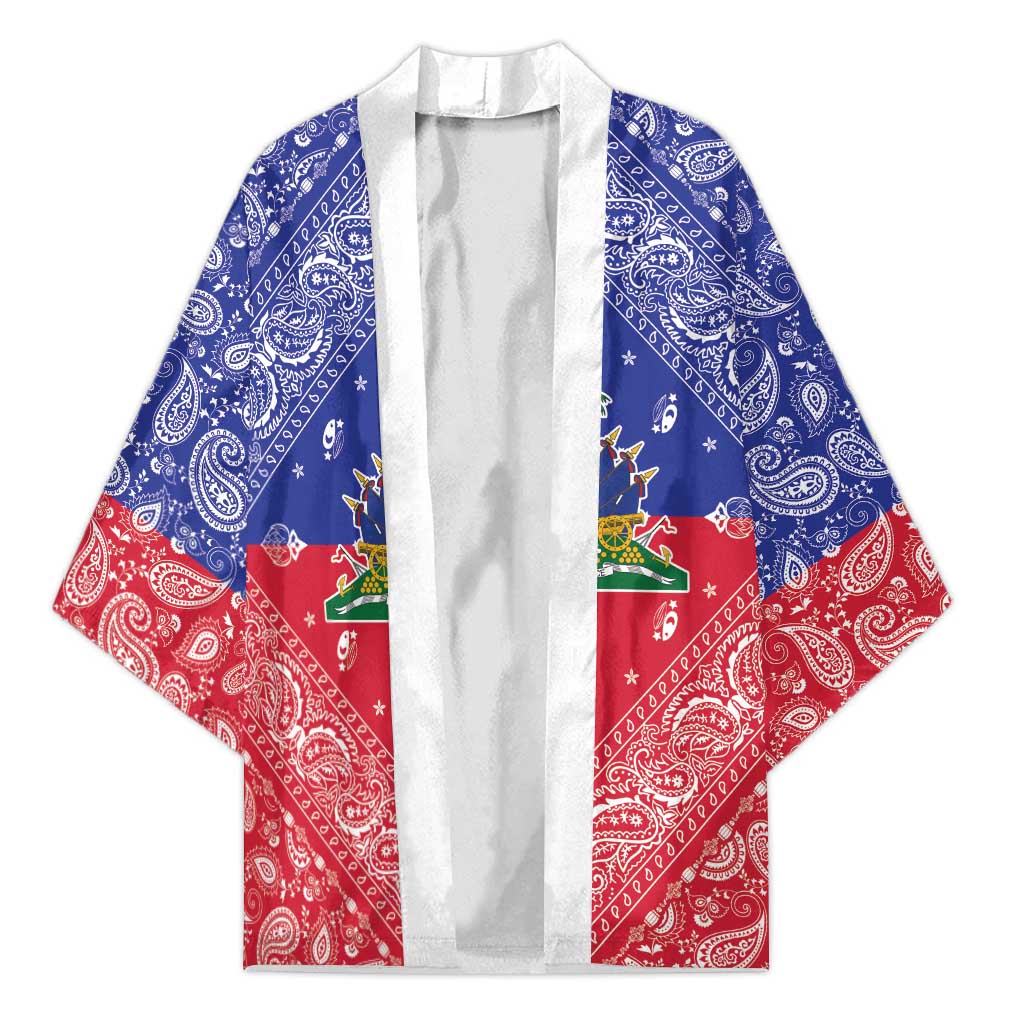 Haiti Paisley Kimono Haitian Flag Bandana Style - Wonder Print Shop
