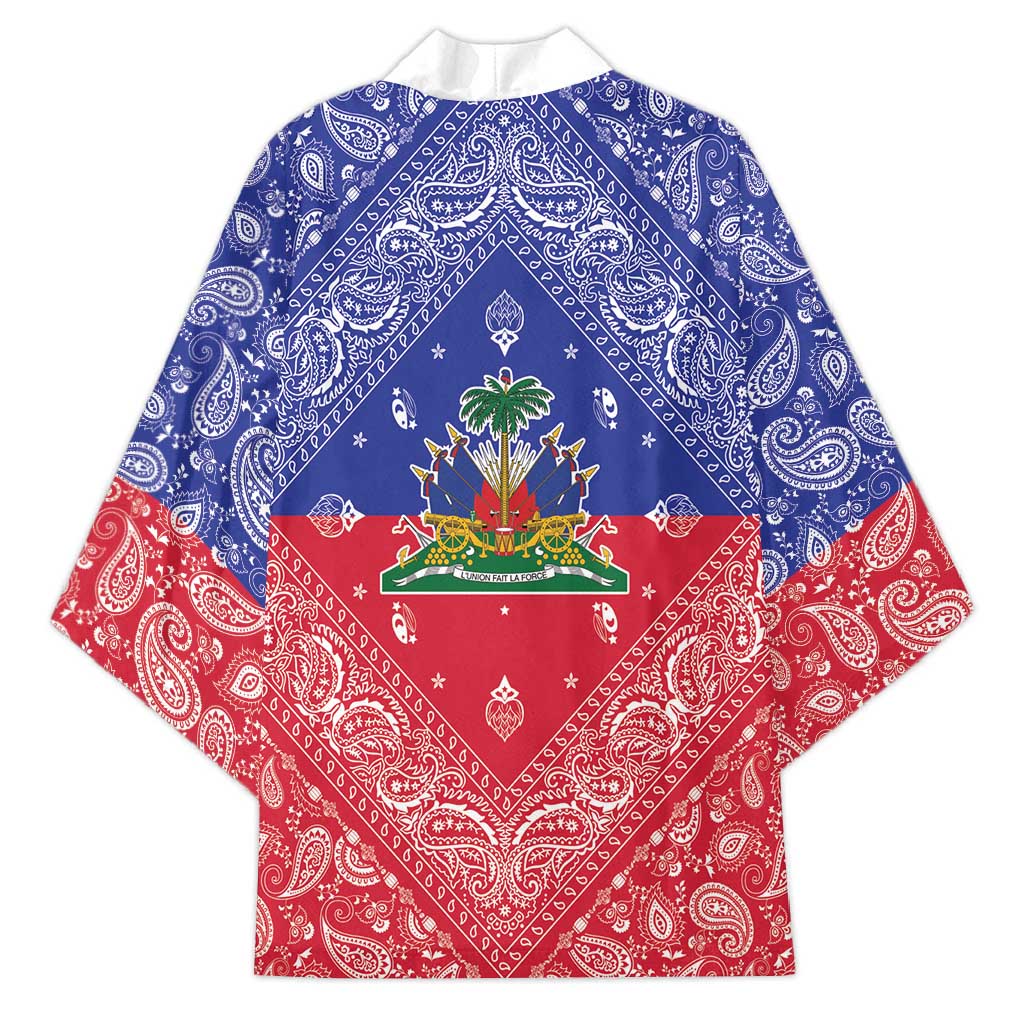 Haiti Paisley Kimono Haitian Flag Bandana Style - Wonder Print Shop