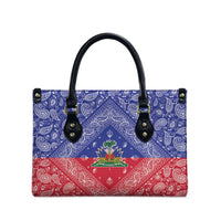 Haiti Paisley Leather Bag Haitian Flag Bandana Style - Wonder Print Shop