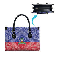 Haiti Paisley Leather Bag Haitian Flag Bandana Style - Wonder Print Shop