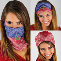 Haiti Paisley Neck Gaiter Haitian Flag Bandana Style - Wonder Print Shop