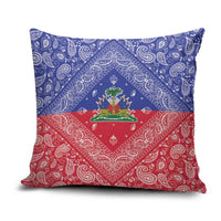 Haiti Paisley Pillow Cover Haitian Flag Bandana Style - Wonder Print Shop