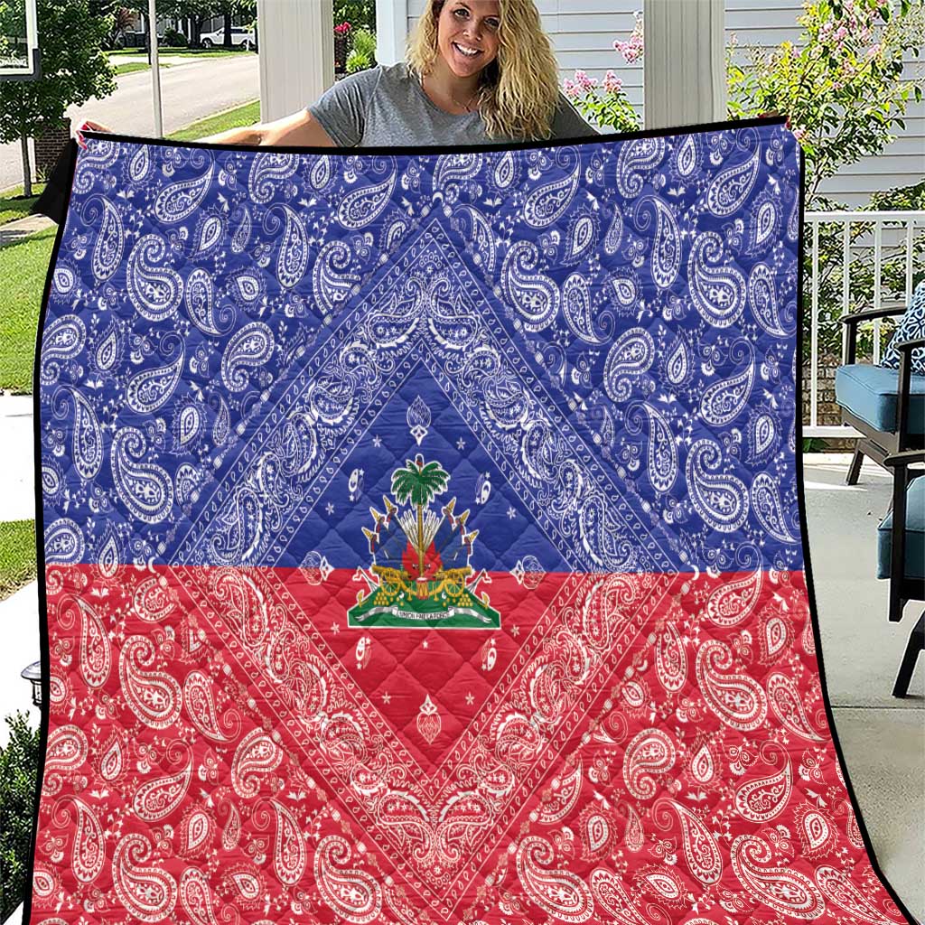 Haiti Paisley Quilt Haitian Flag Bandana Style - Wonder Print Shop