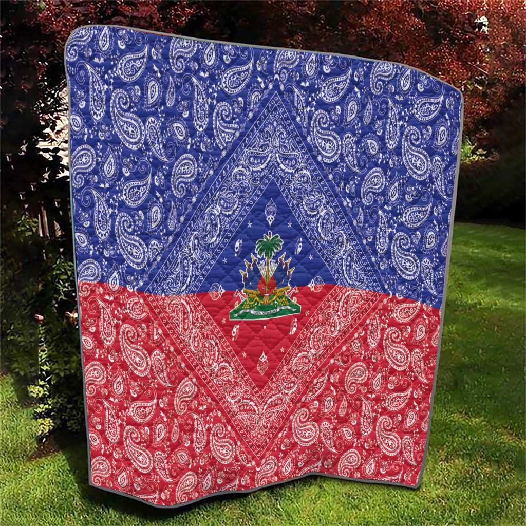Haiti Paisley Quilt Haitian Flag Bandana Style - Wonder Print Shop