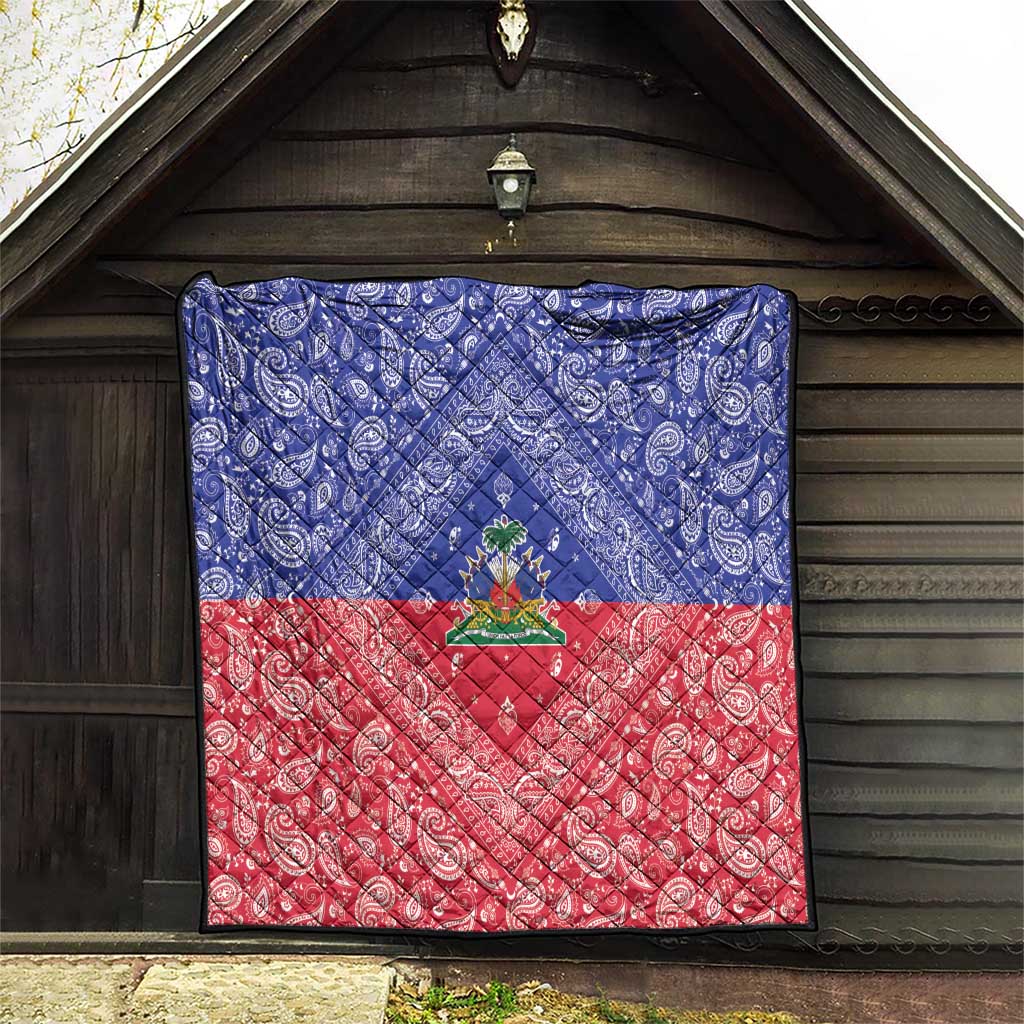 Haiti Paisley Quilt Haitian Flag Bandana Style - Wonder Print Shop