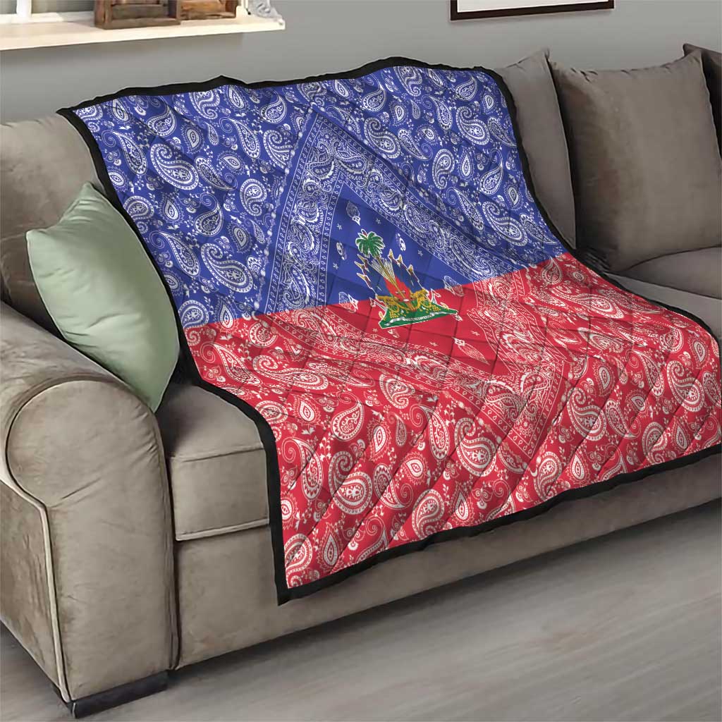 Haiti Paisley Quilt Haitian Flag Bandana Style - Wonder Print Shop
