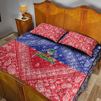Haiti Paisley Quilt Bed Set Haitian Flag Bandana Style - Wonder Print Shop