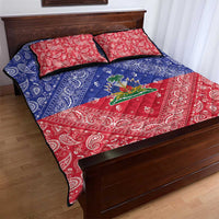 Haiti Paisley Quilt Bed Set Haitian Flag Bandana Style - Wonder Print Shop