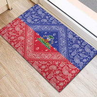 Haiti Paisley Rubber Doormat Haitian Flag Bandana Style - Wonder Print Shop