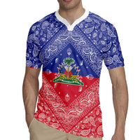 Haiti Paisley Rugby Jersey Haitian Flag Bandana Style - Wonder Print Shop